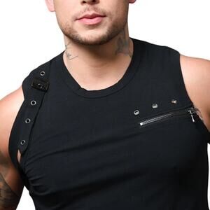 Andrew Christian Harness Tank Black Large
